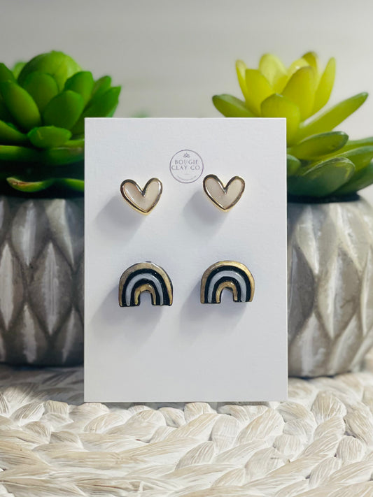 Black rainbow stud pack