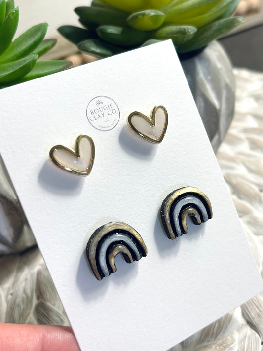 Black rainbow stud pack