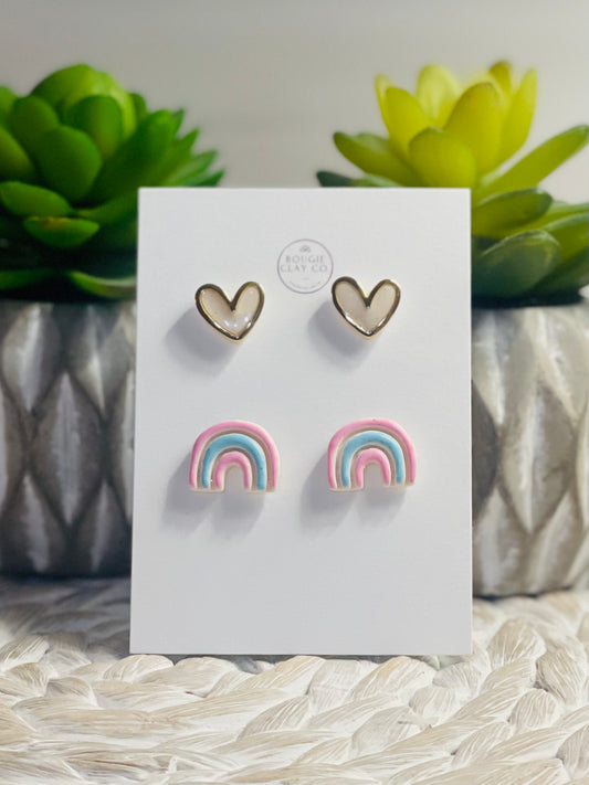 Pink rainbow stud pack