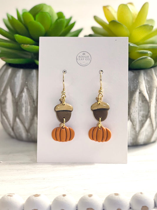 Pumpkin and Acorn Dangle